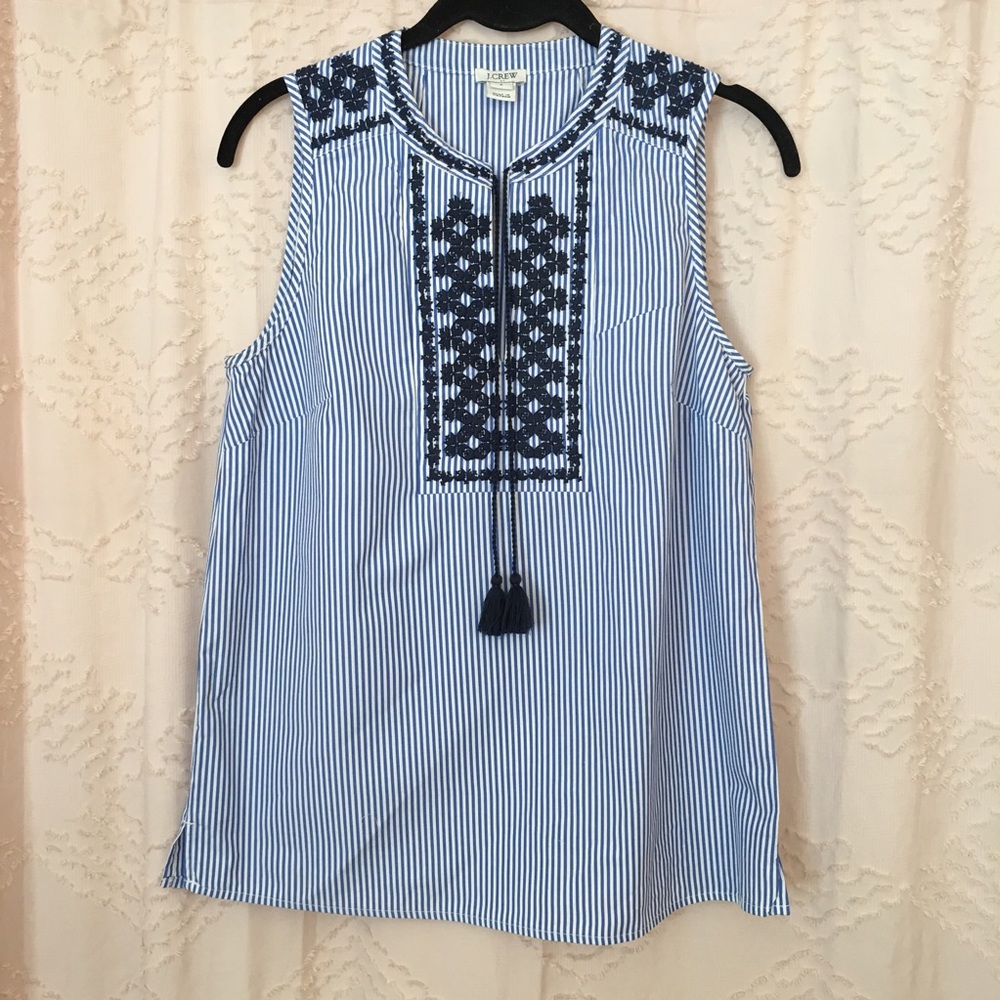 J. Crew Embroidered Blouse